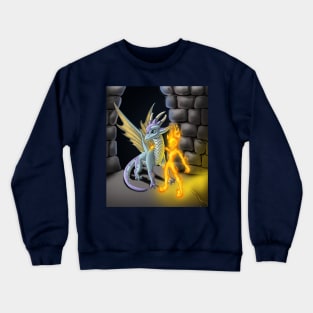 Fire Element and Purple Dragon Crewneck Sweatshirt